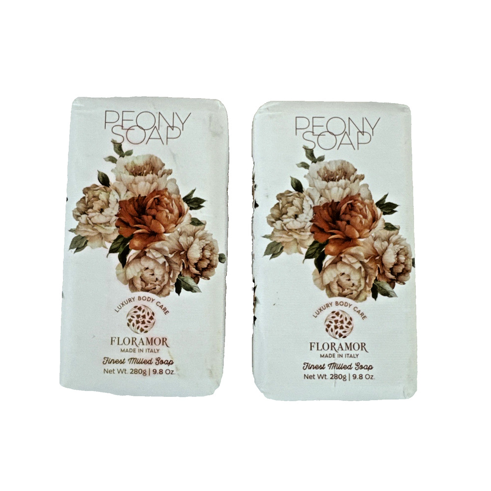 2-Pack Floramor ~ Peony Luxury Body Bar Soap 9.8 oz Each